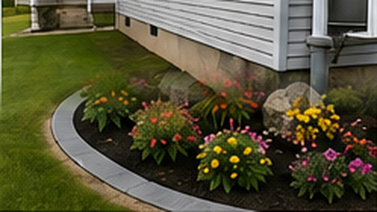 Flower garden after at the same house