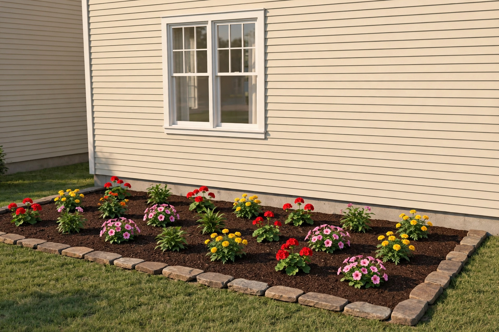Rendered flower garden concept at the same house