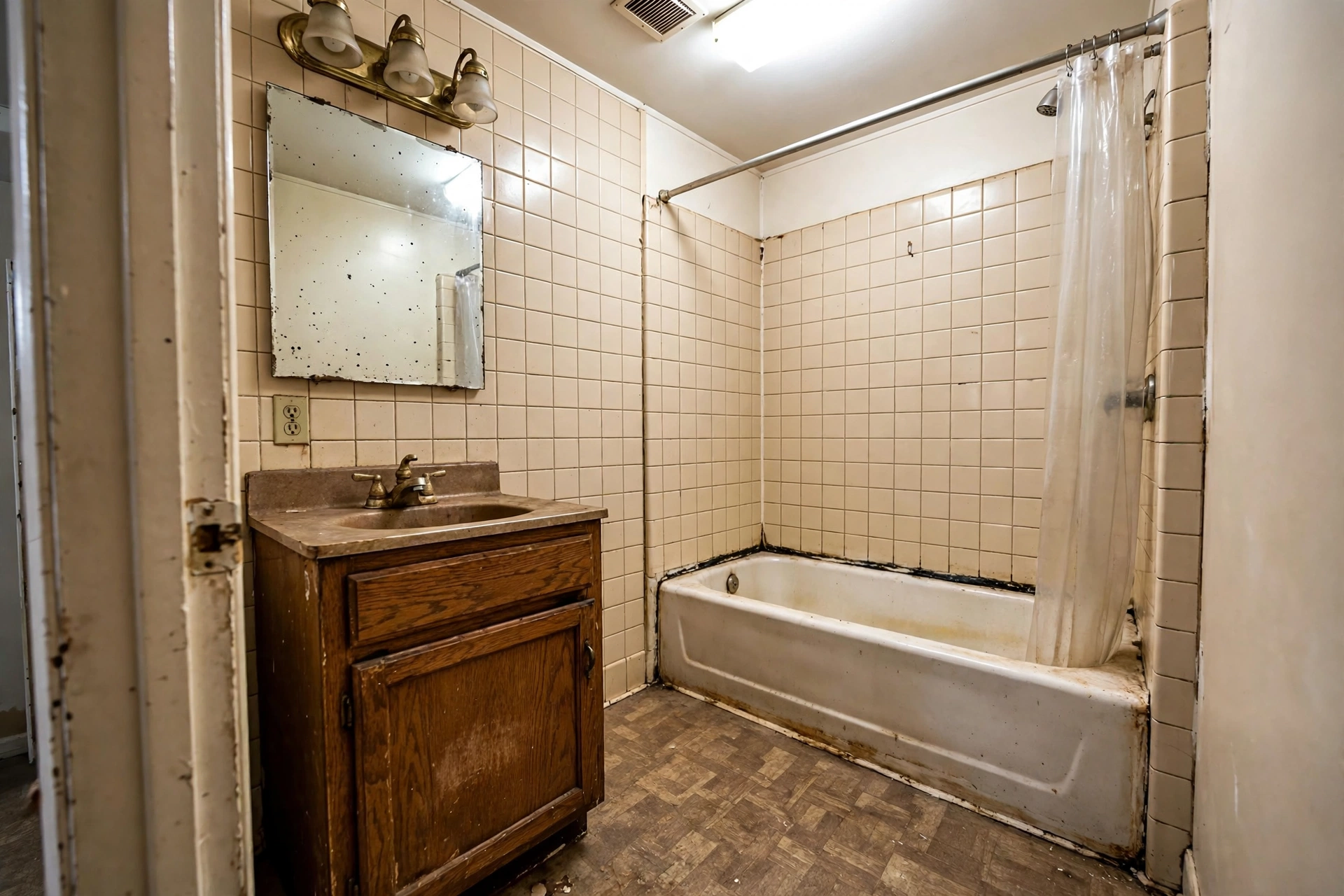 Existing dated bathroom before renovation