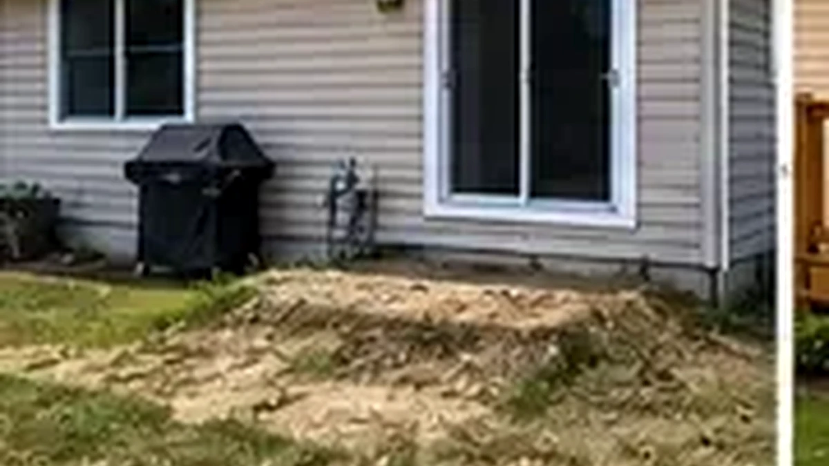 Existing rear entry before deck construction
