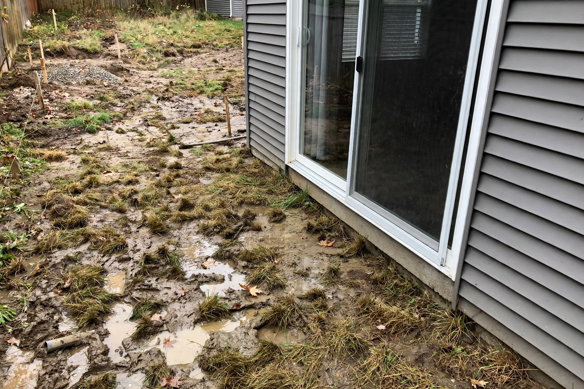 Existing rear entry before deck construction