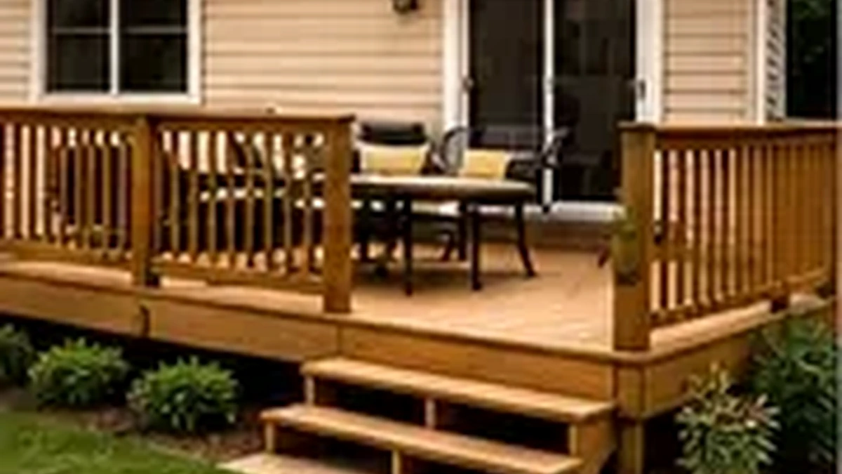 Finished 8 by 12 pressure-treated deck concept