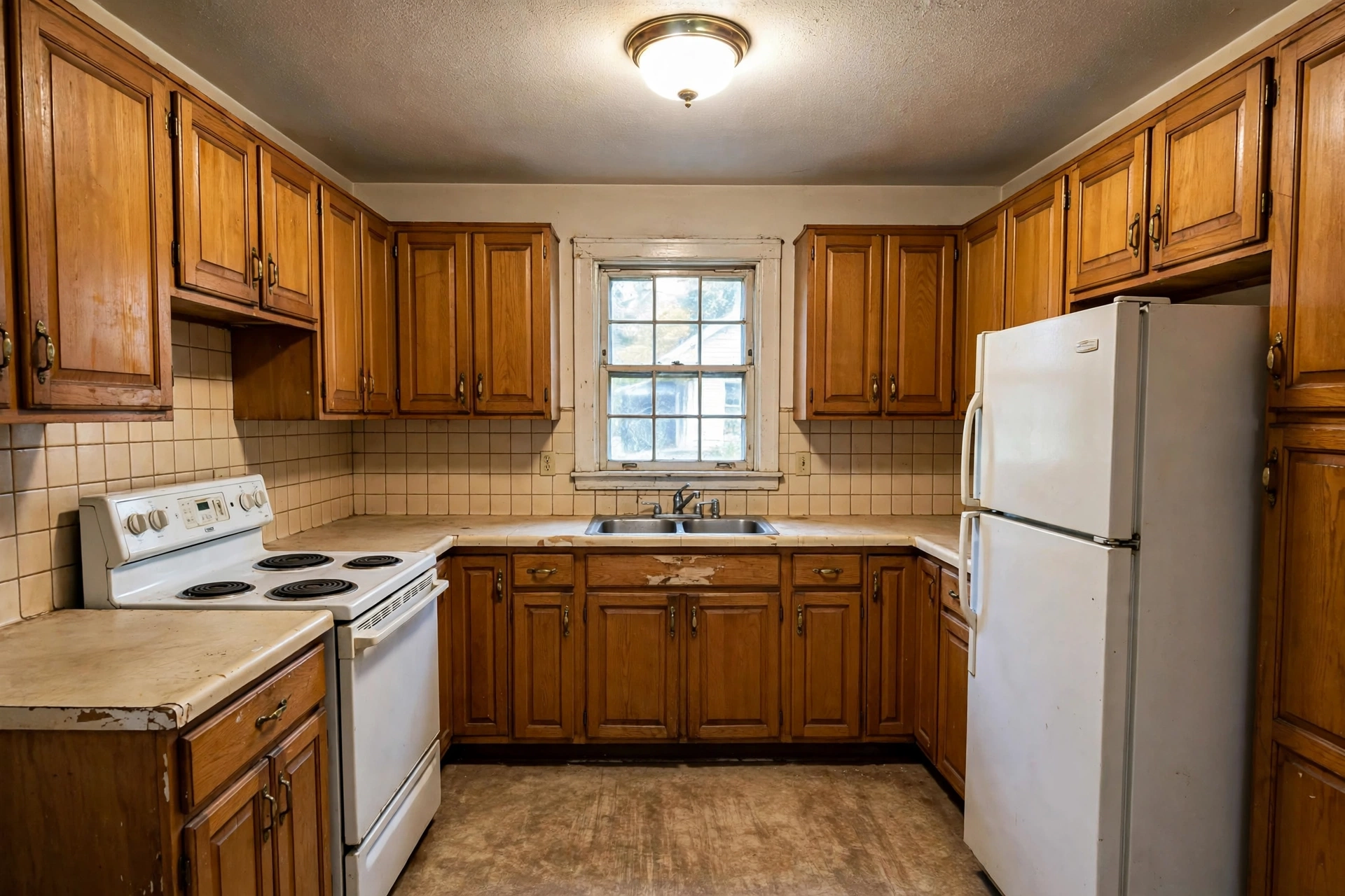 Existing dated kitchen before renovation